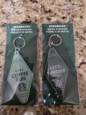 Starbucks Green Motel Keychain - Coffee Run / Let's Wander NWT